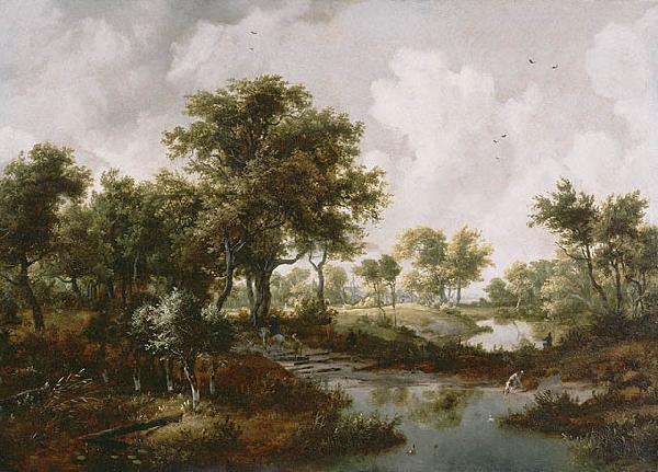 Meindert Hobbema A Wooded Landscape oil painting picture